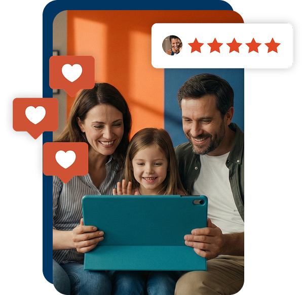 Family spending time together at home